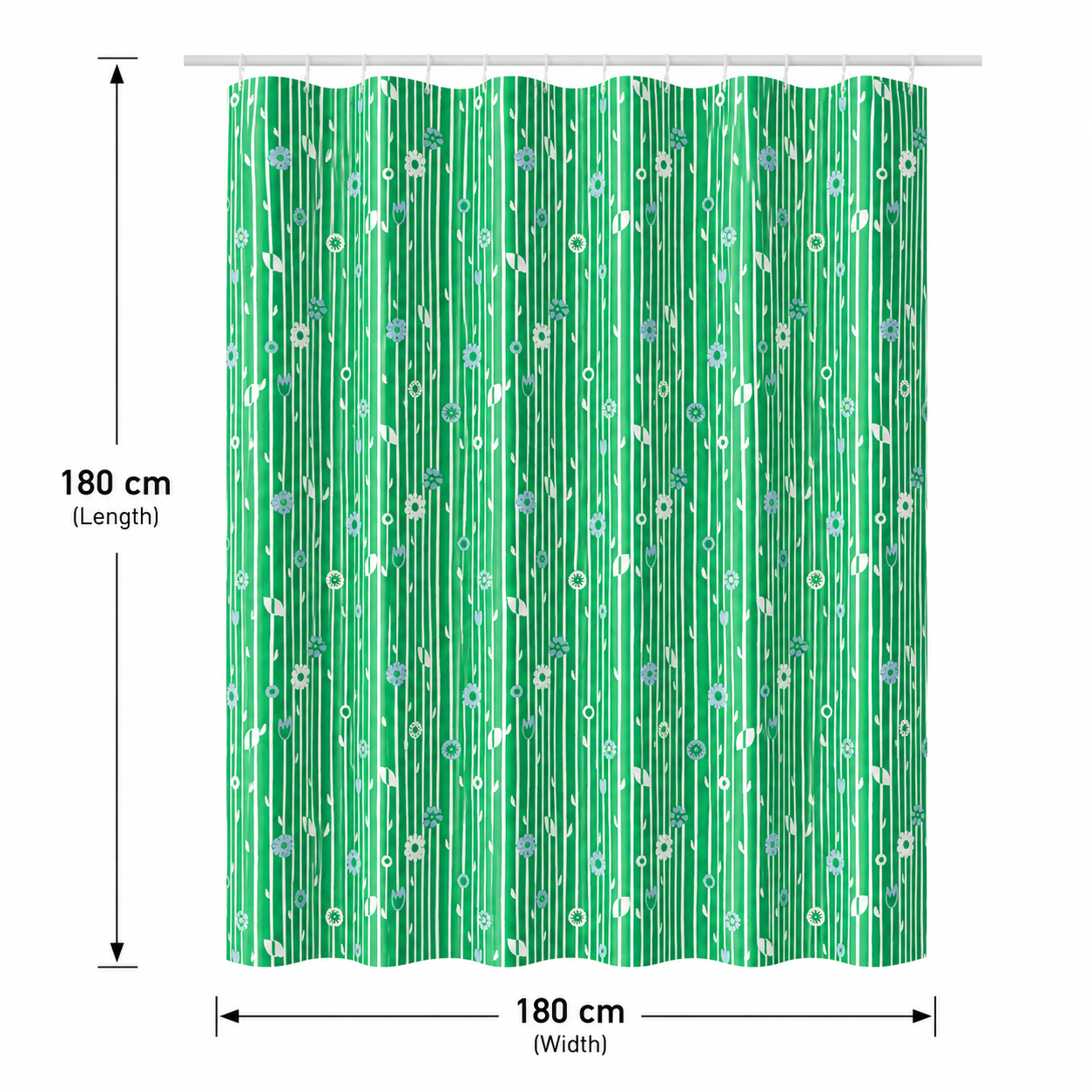 BOLLBUDDA Floral Pattern Shower Curtain - Image 4