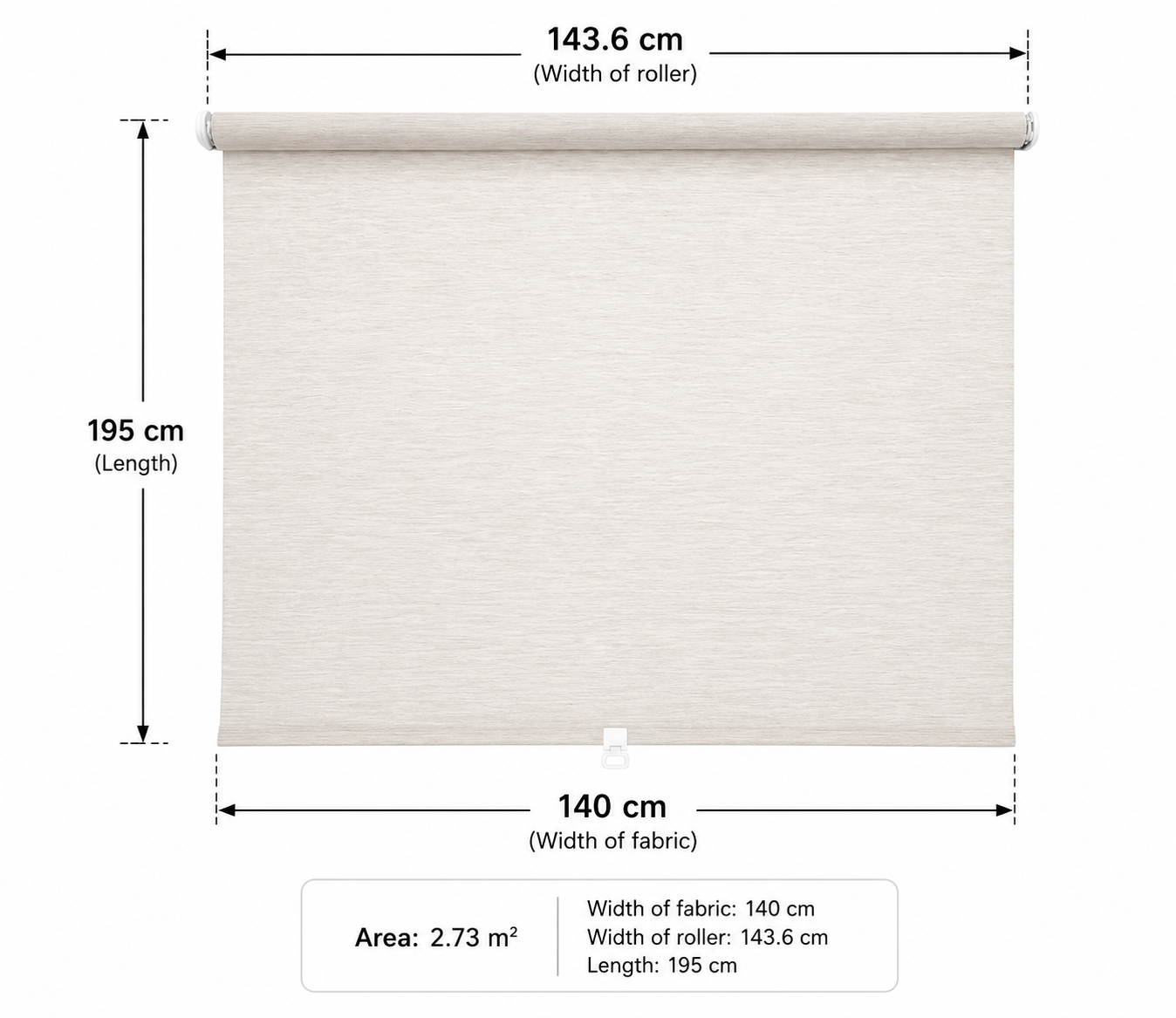 SANDVEDAL Roller Blind Window Shade 143.6×195 cm Fabric 140 cm - Image 4