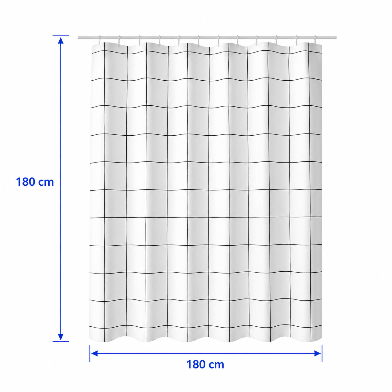 JAMTSTAR Waterproof Check Pattern Shower Curtain - Image 4