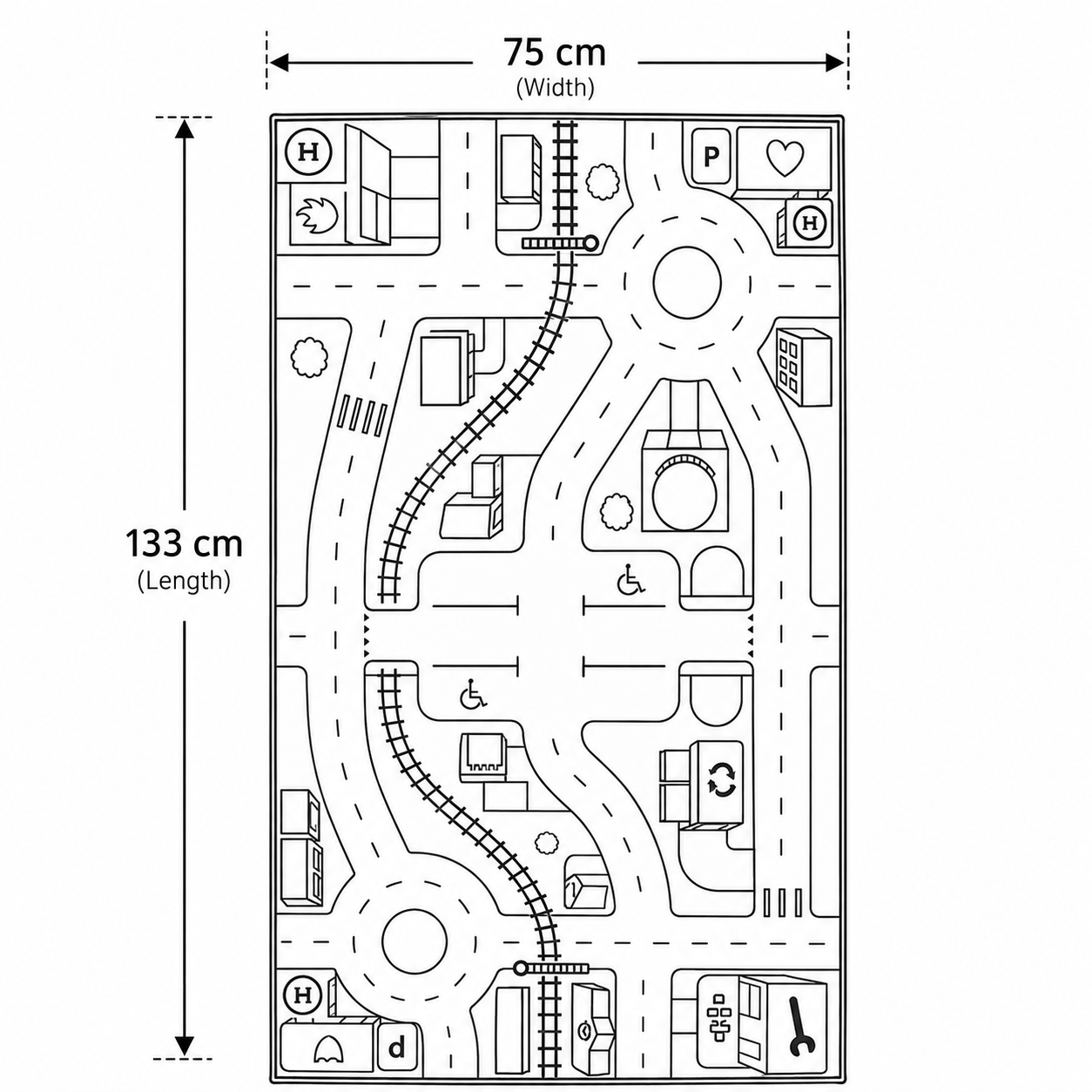 LILLABOA Children’s Road and City Play Rug - Image 4