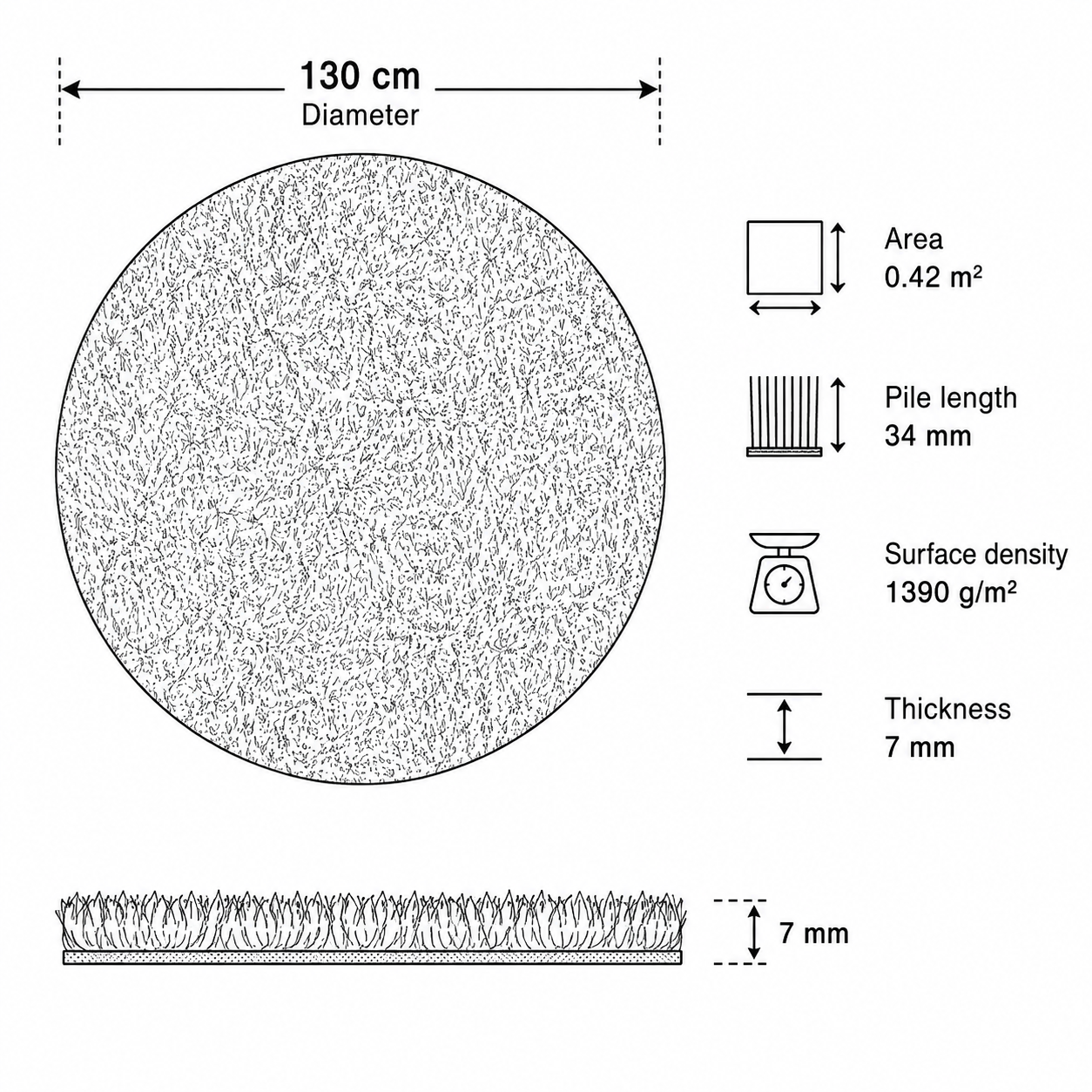 VINDEBÄKA High Pile Round Rug - Image 3
