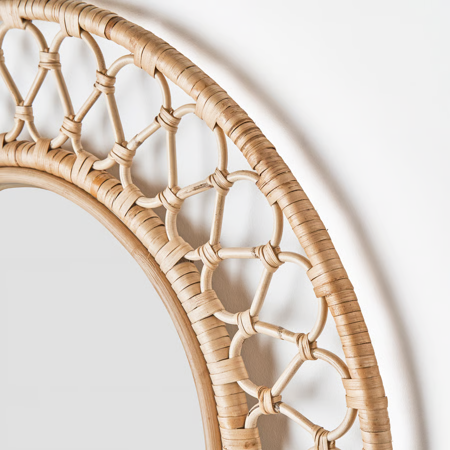 GRIN Woven Rattan Round Wall Mirror - Image 2