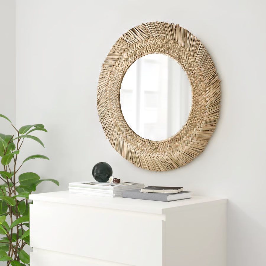 VRIG Woven Round Wall Mirror