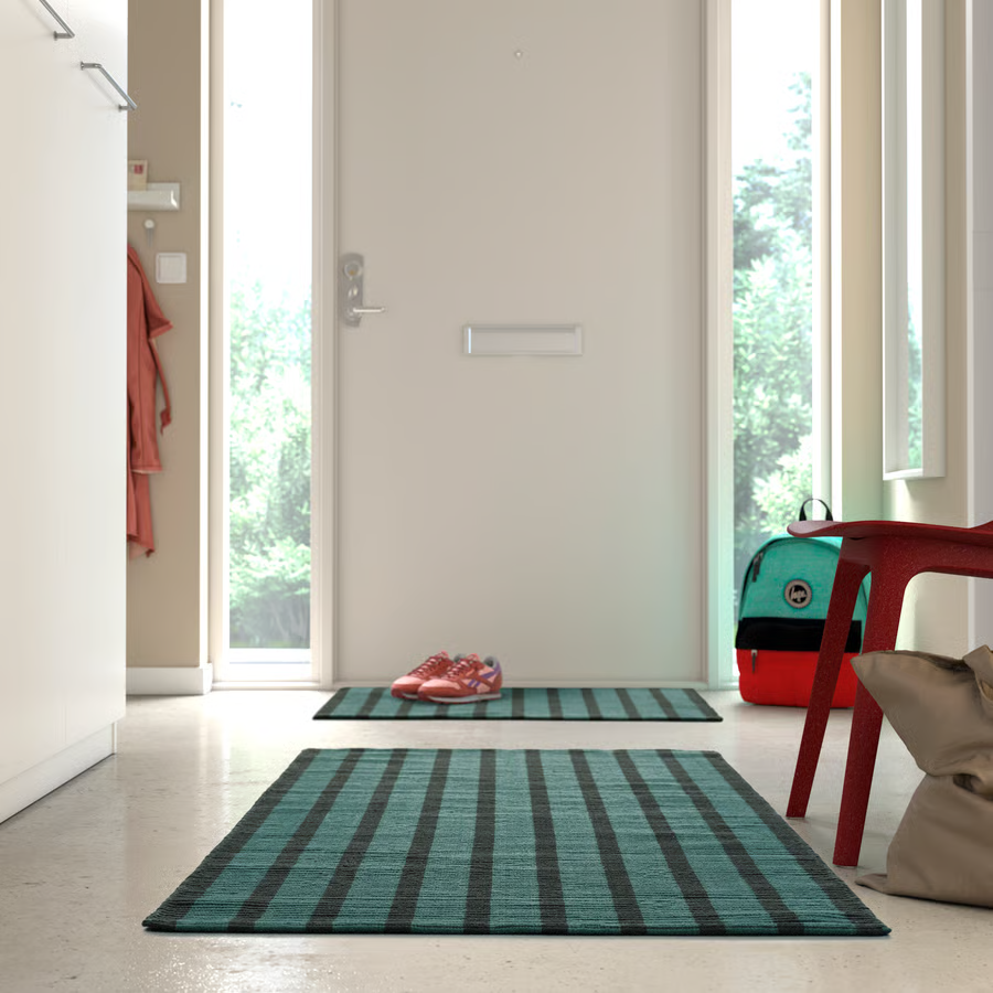 VAGVIK Flatwoven Cotton Striped Rug - Image 4