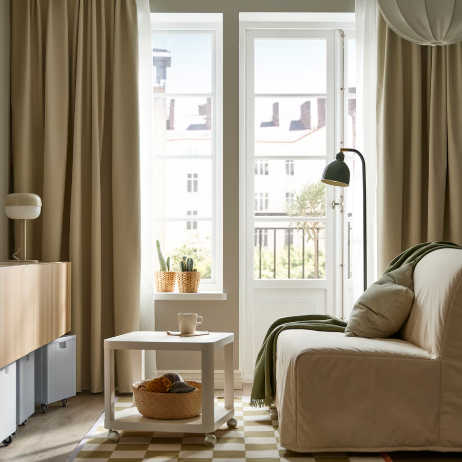 BENGTA Plain Dyed Polyester Lined Curtains - Image 7