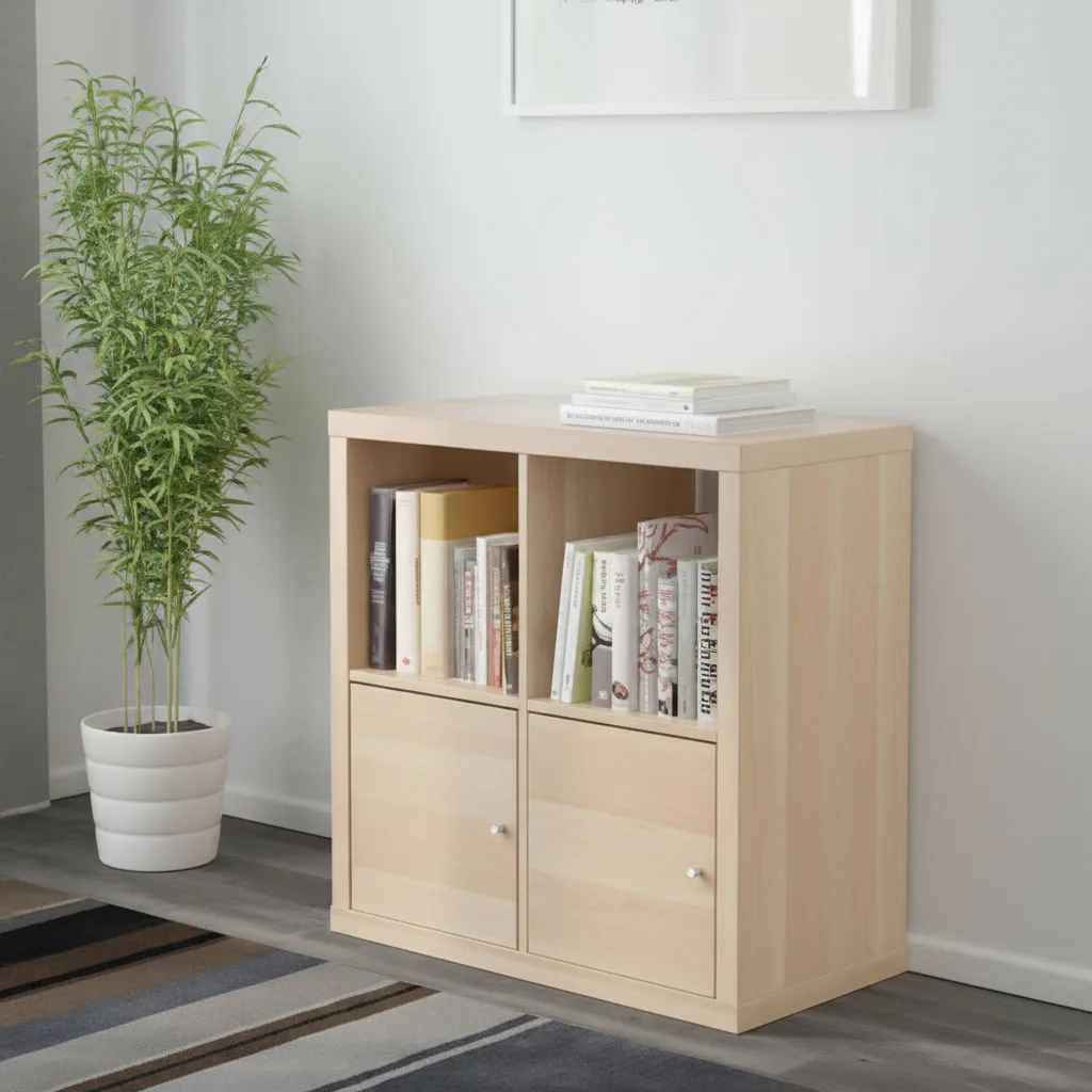 NORDICA 4-Cube Shelving Unit With Doors - Image 4