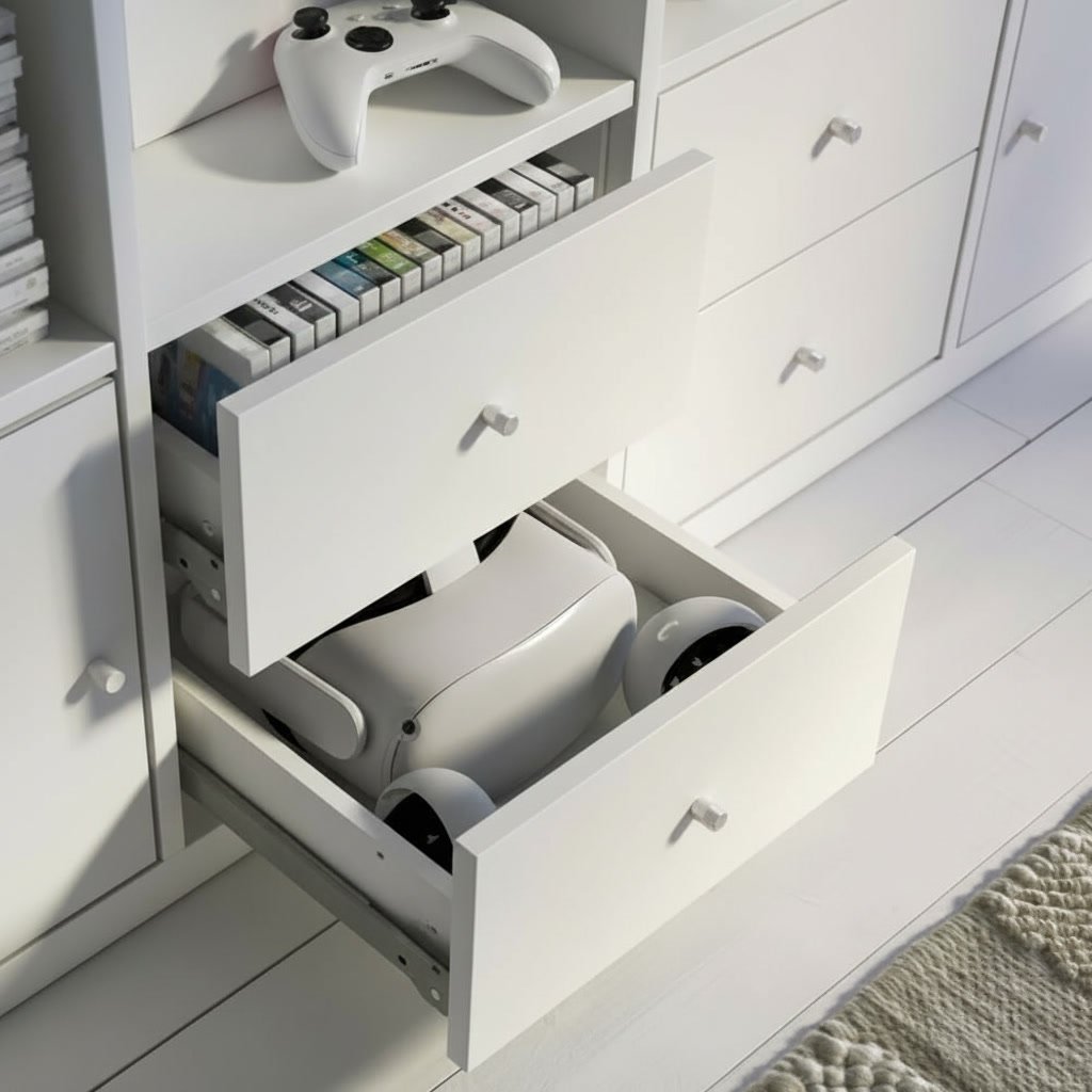NORDICA/LAKK Large Console TV Stand With Storage Unit & Shelf - Image 6