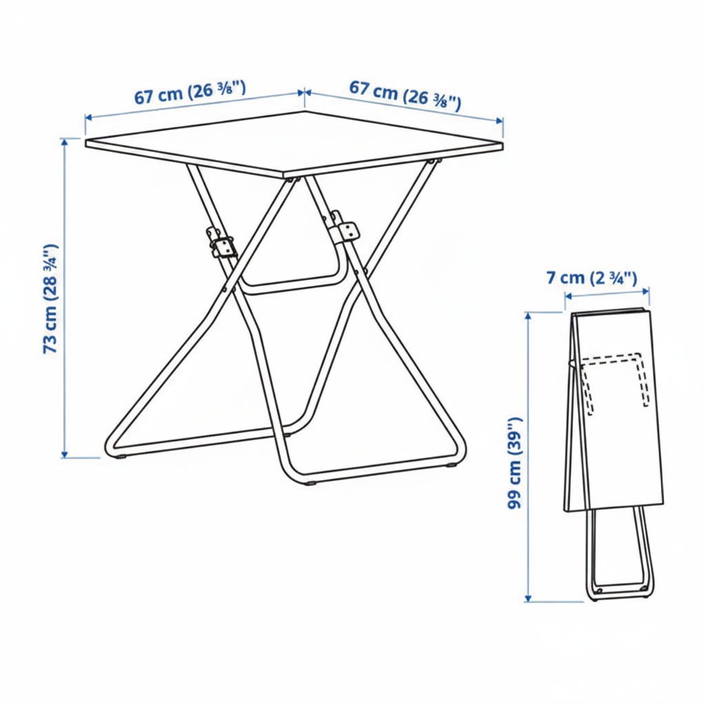 GUNDORA Small Folding Table - Image 6