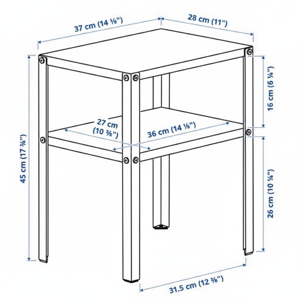 KNARVIK Small Bedside Table - Image 3