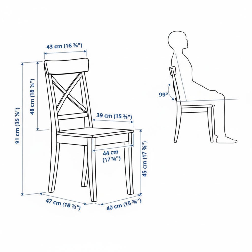 ROSVIK Cross-Back Dining Chair - Image 7