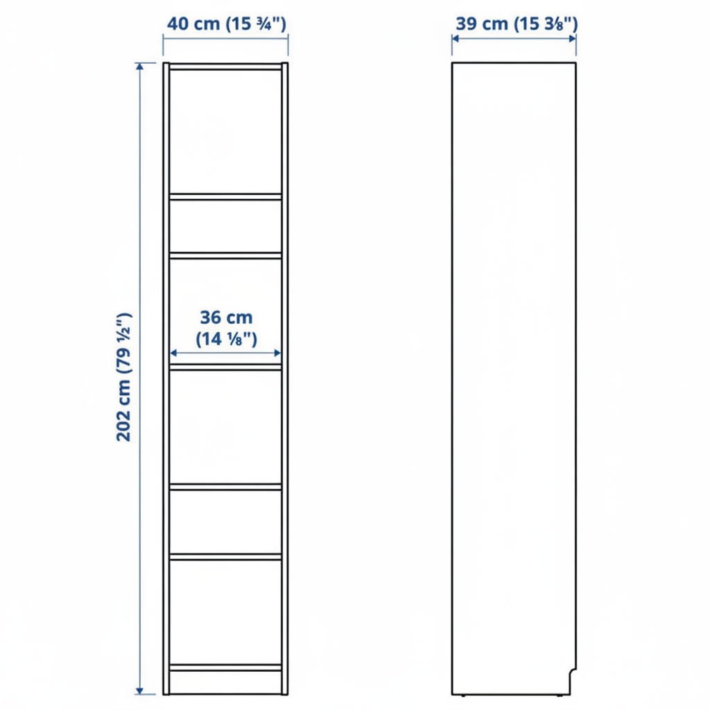 BRIXTON Tall Bookcase Storage Display Shelf - Image 4