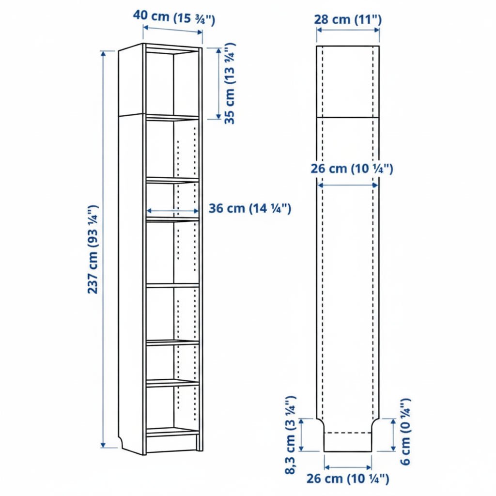 BRIXTON Tall Modular Extended Bookcase Unit - Image 8