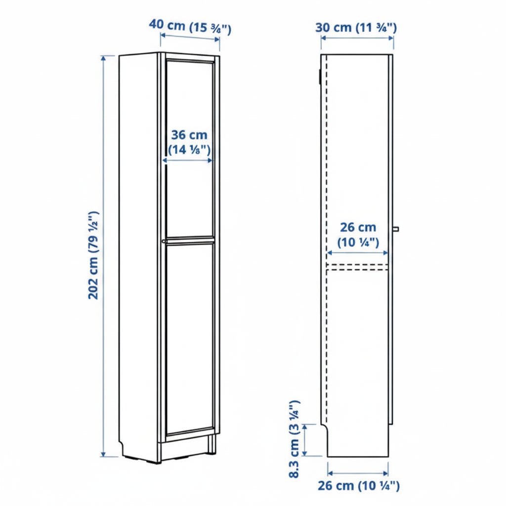 BRIXTON Tall Narrow 1-Door Bookcase - Image 6