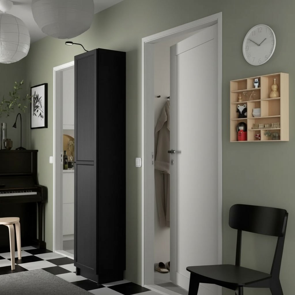 BRIXTON Tall Narrow 1-Door Bookcase - Image 7