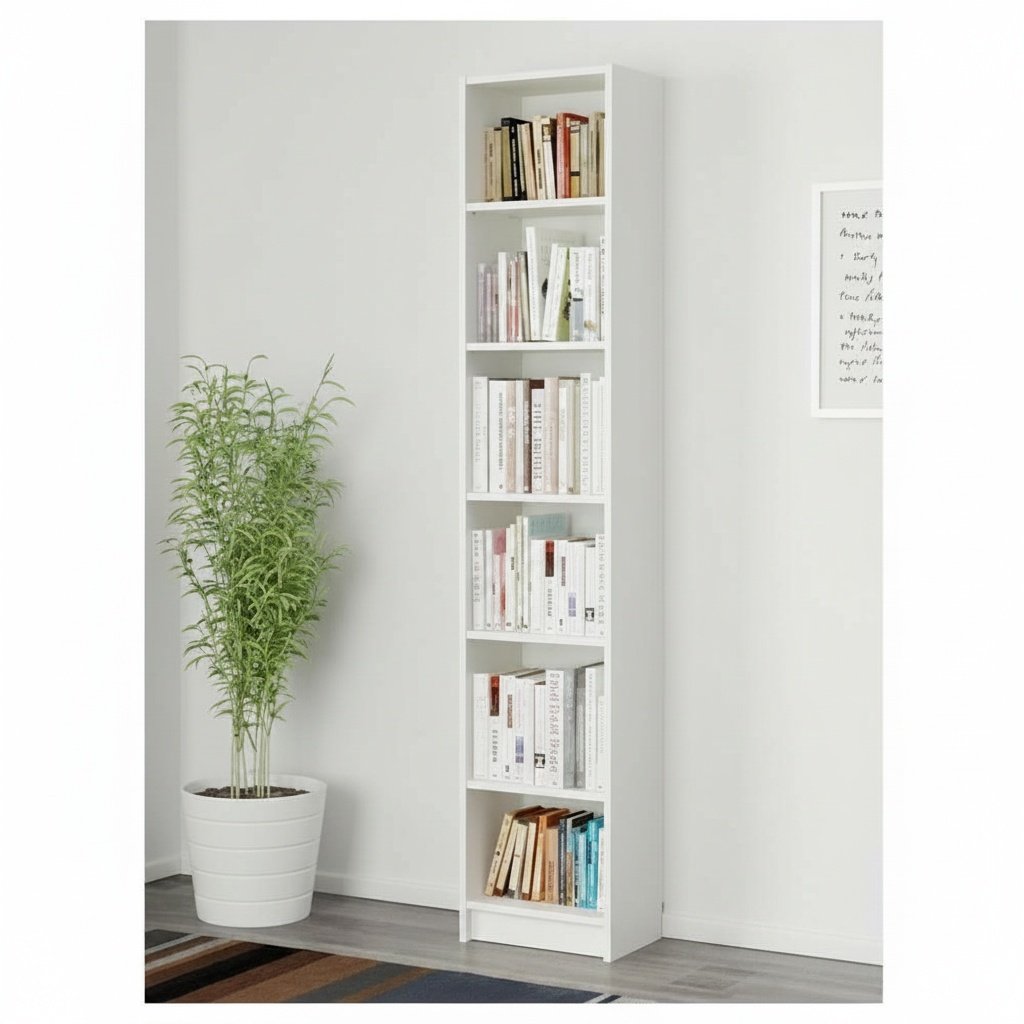 BRIXTON Tall Narrow 6-Shelf Bookcase - Image 13