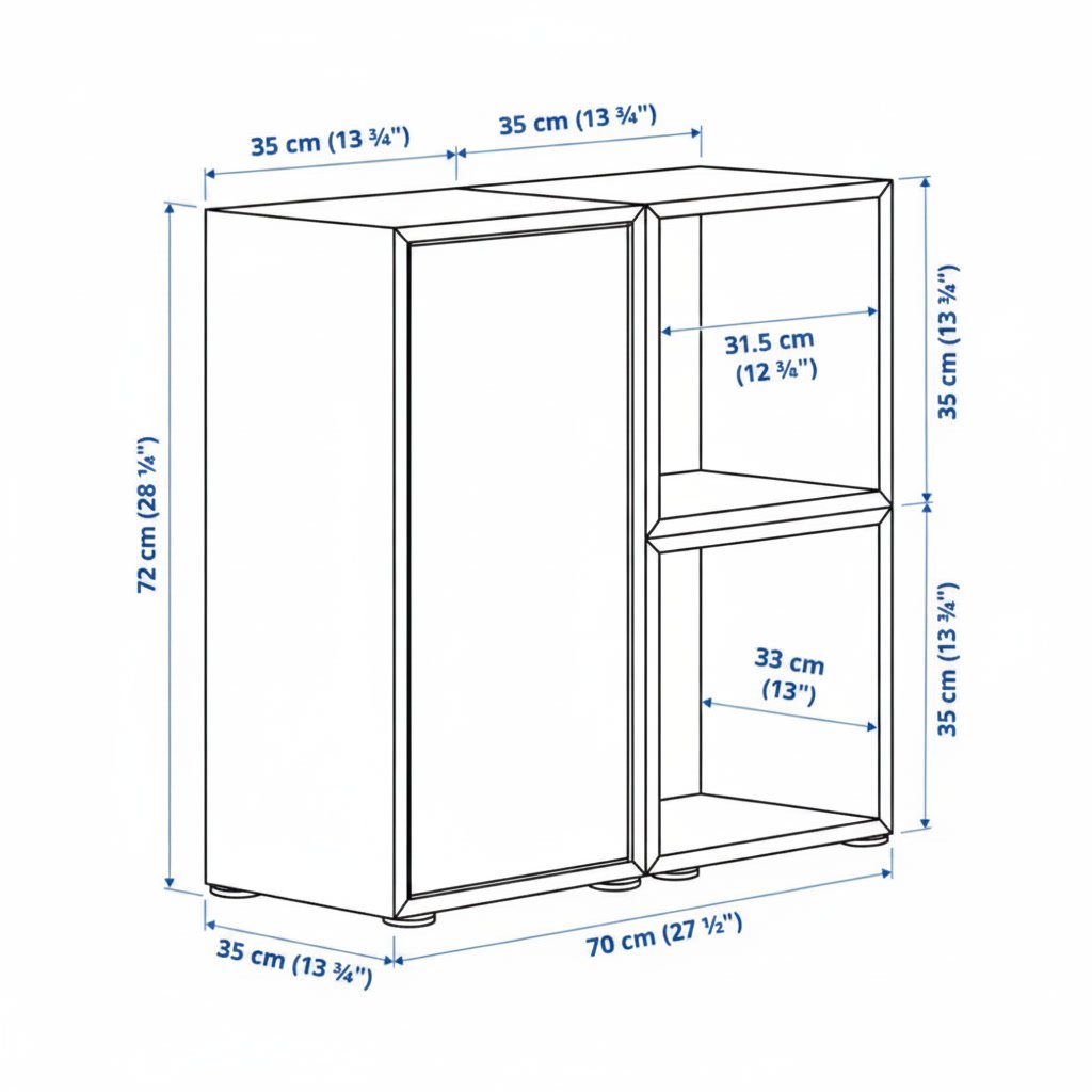 EKORA 2-Cube, 1-Door Storage Cabinet - Image 9