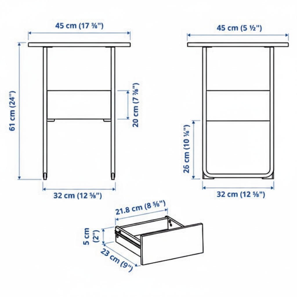 BLANKHOLM 1-Drawer Bedside Table - Image 9