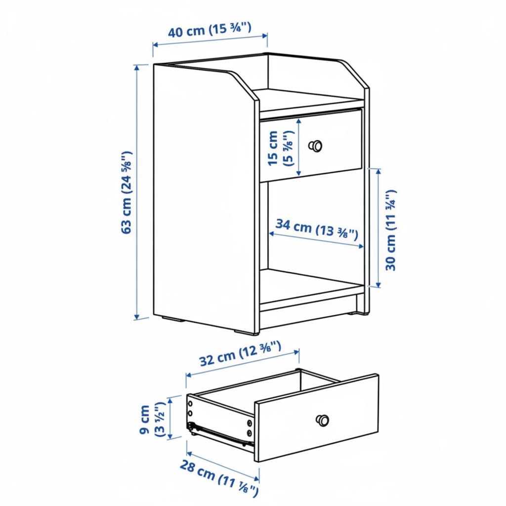 HAVARA 1-Drawer Bedside Table - Image 5