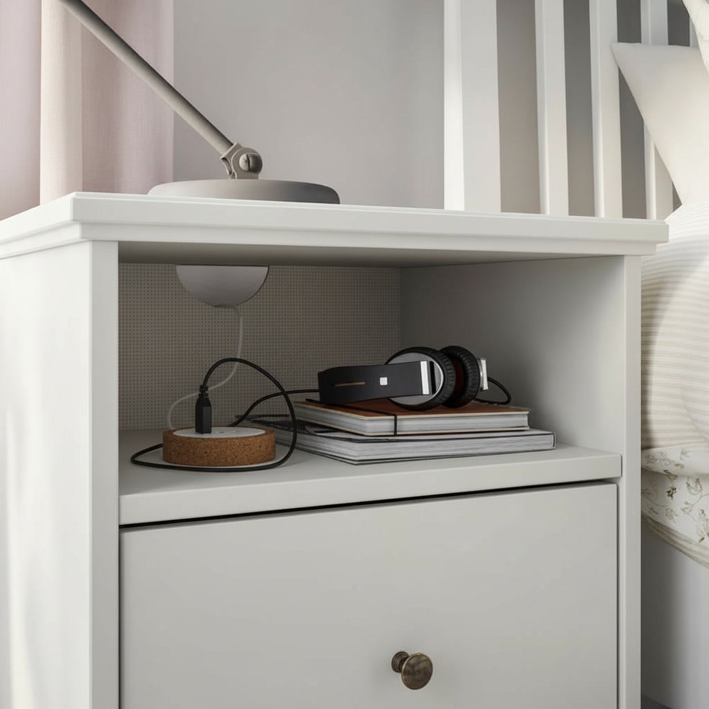 IDAVIK Bedside Table with Drawer and Shelf - Image 4