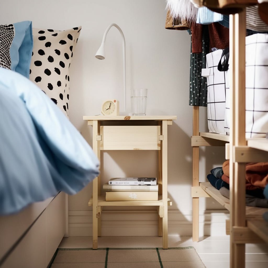 KRONVIK Pine Bedside Table - Image 3