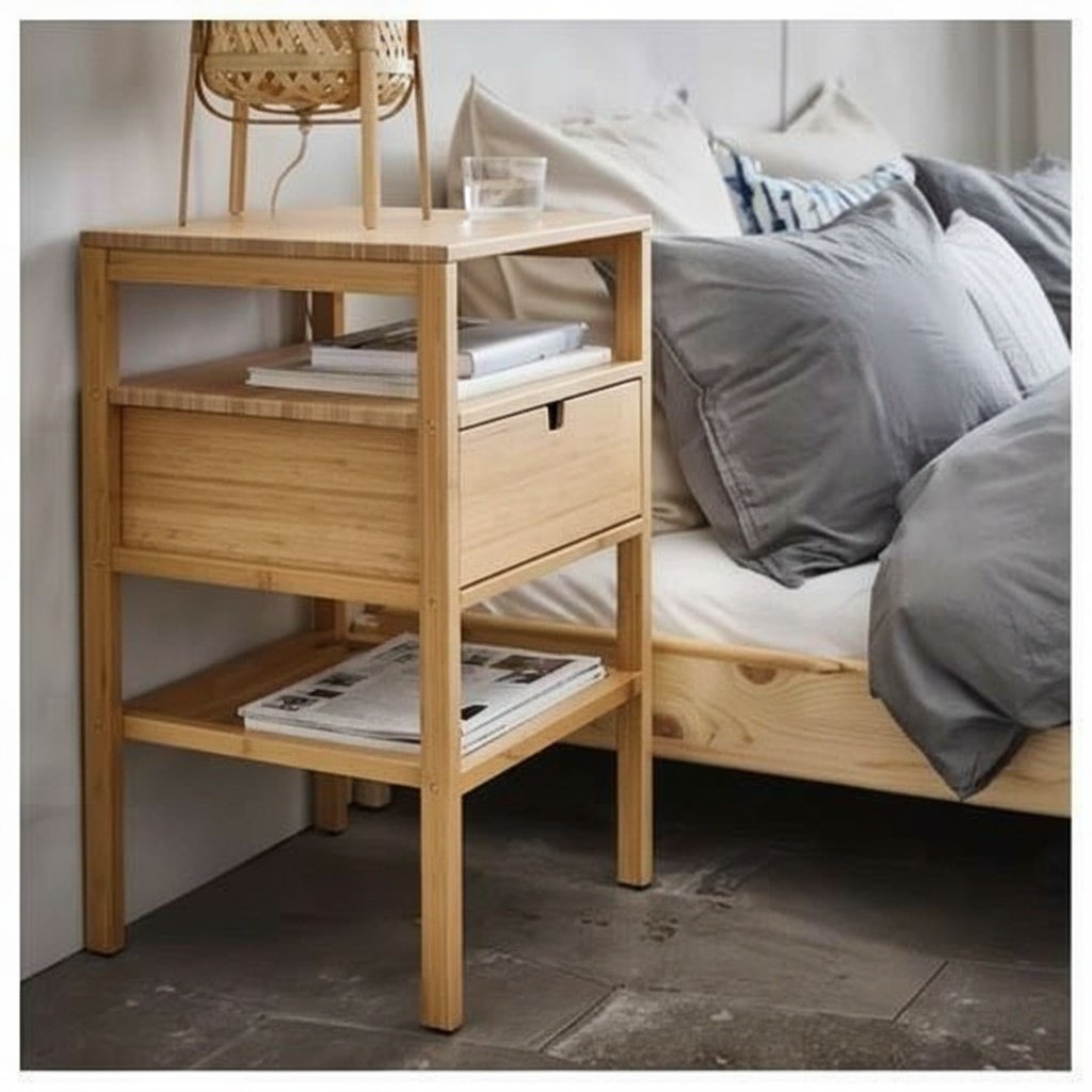 NORDVIKA Bamboo Bedside Table - Image 6