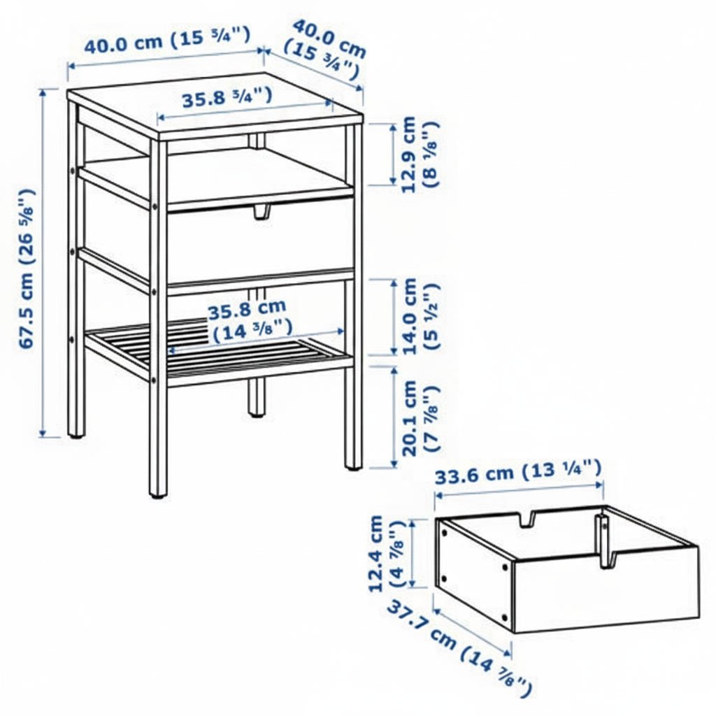 NORDVIKA Bamboo Bedside Table - Image 7