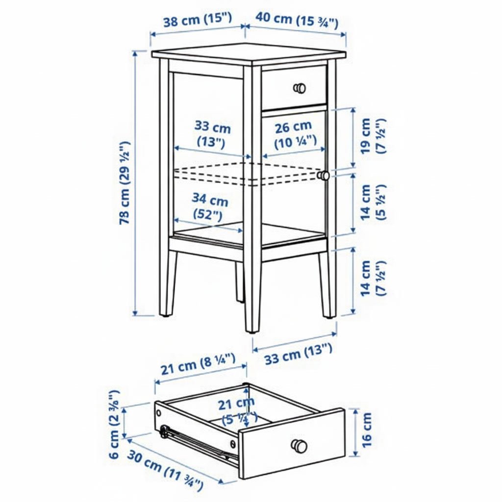 VALDORA Bedside Table with Drawer and Door - Image 11