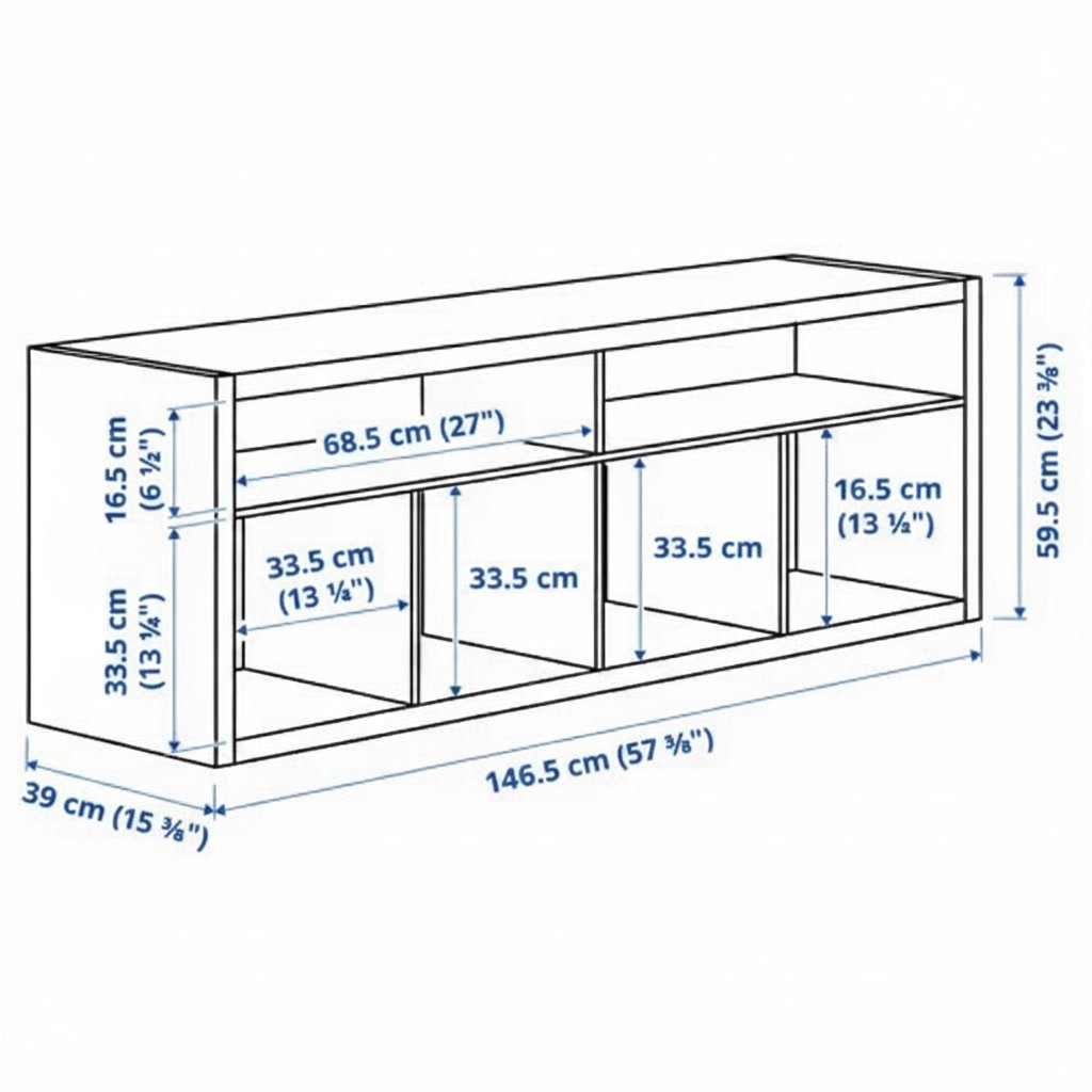 NORDICA/LAKK Large Console TV Stand With Storage Unit & Shelf - Image 7