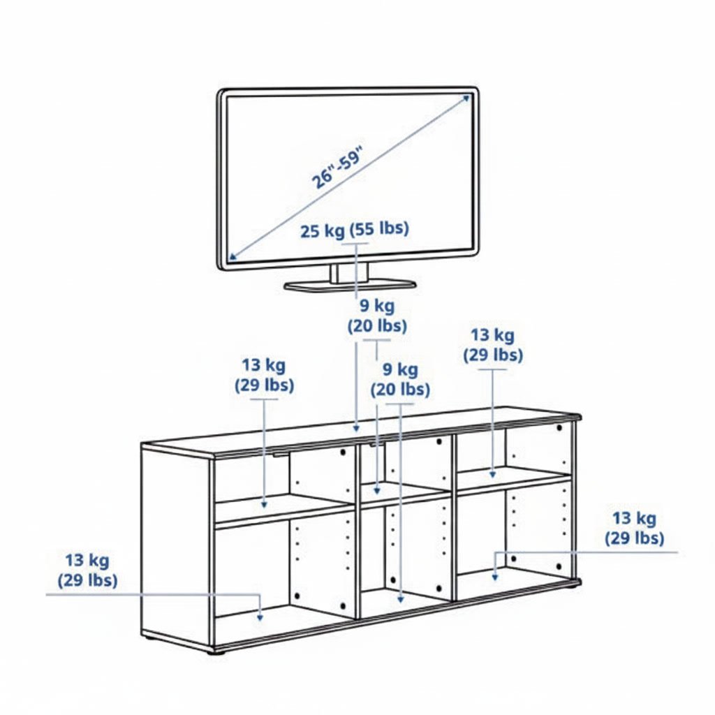 SKRUVIK TV Media Unit with Storage Shelves - Image 12