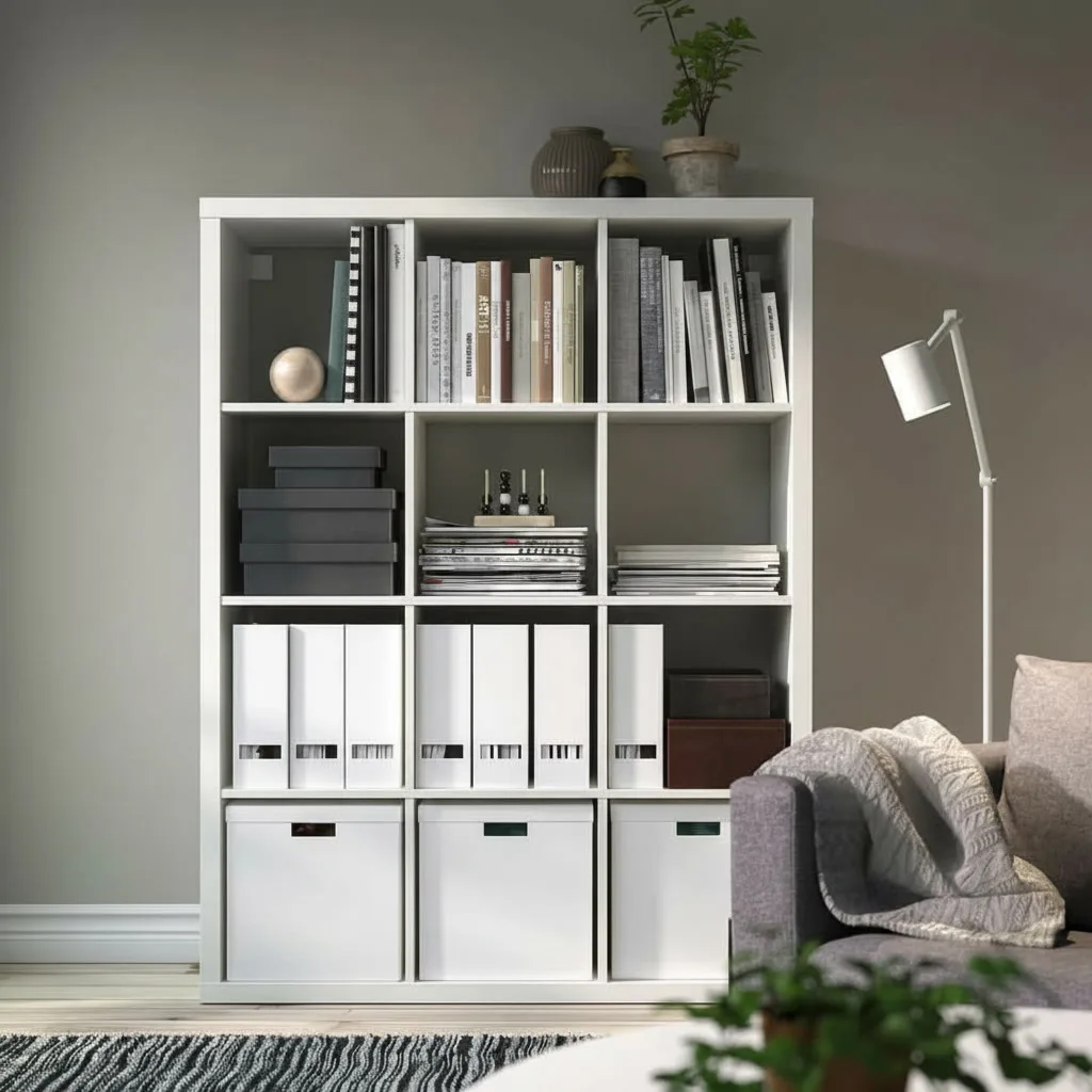 NORDICA 12-Cube Storage Bookcase Shelving Unit - Image 3