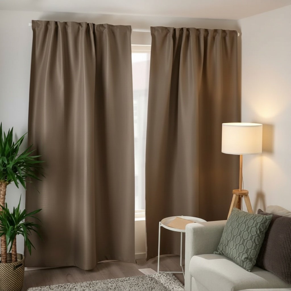VILBOR Polyester Room Darkening Pleated Curtains - Image 7