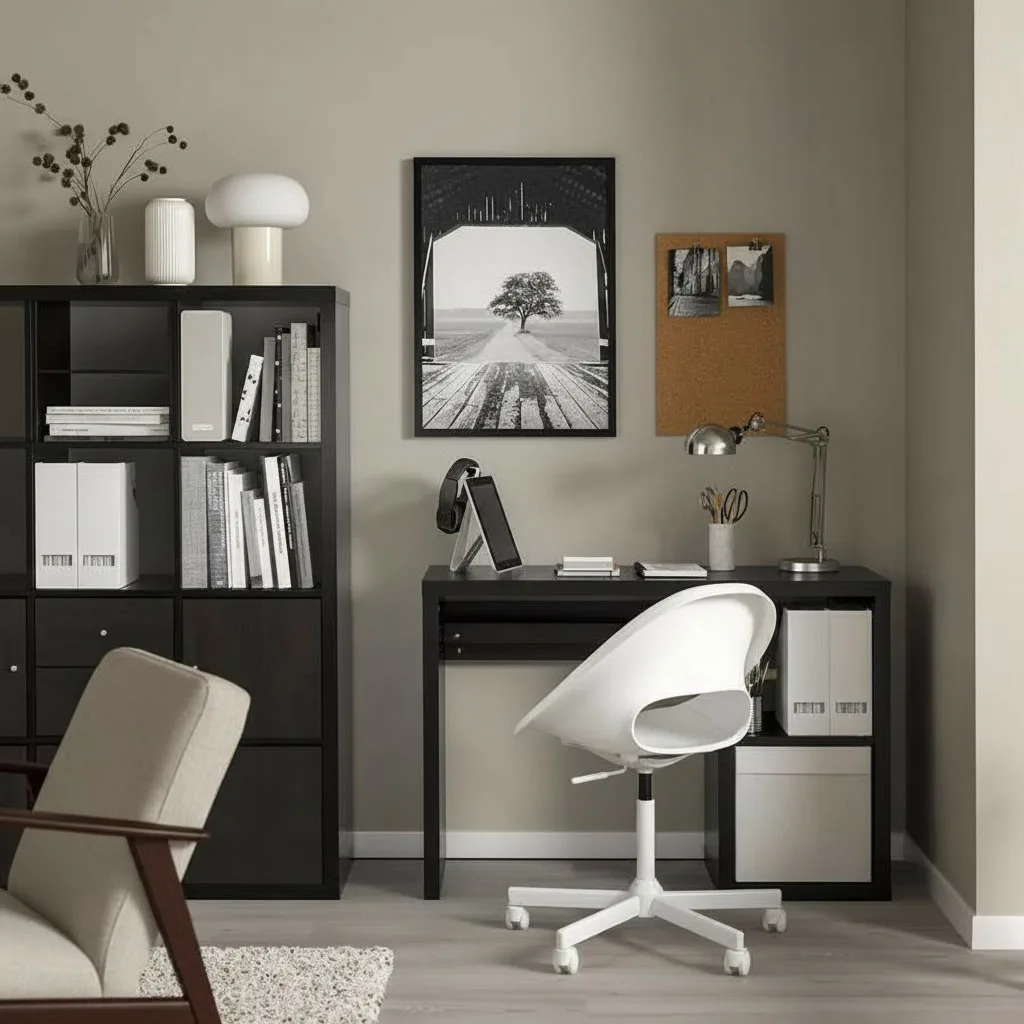 NORDICA/Loreget Computer Table with Swivel Chair Set - Image 2