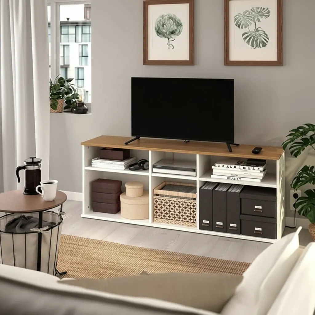 SKRUVIK TV Media Unit with Storage Shelves - Image 6