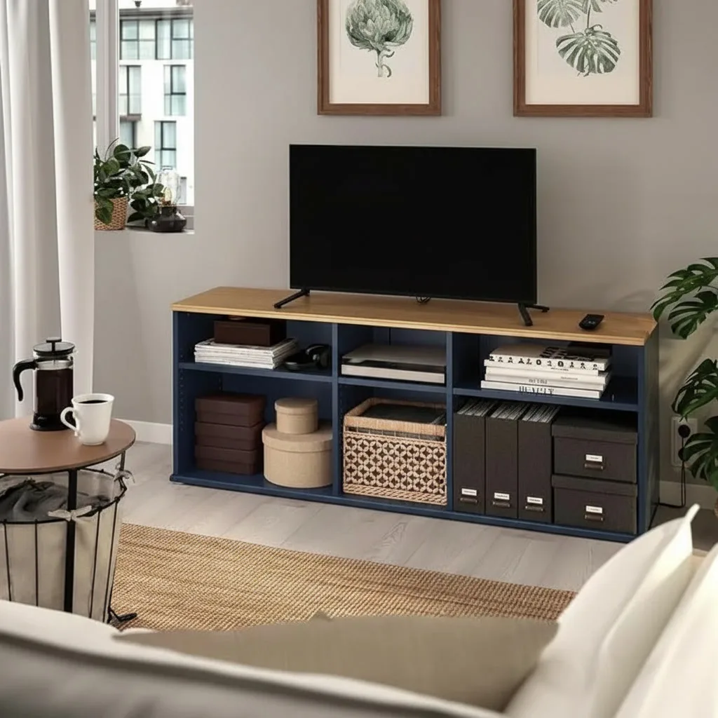 SKRUVIK TV Media Unit with Storage Shelves - Image 2