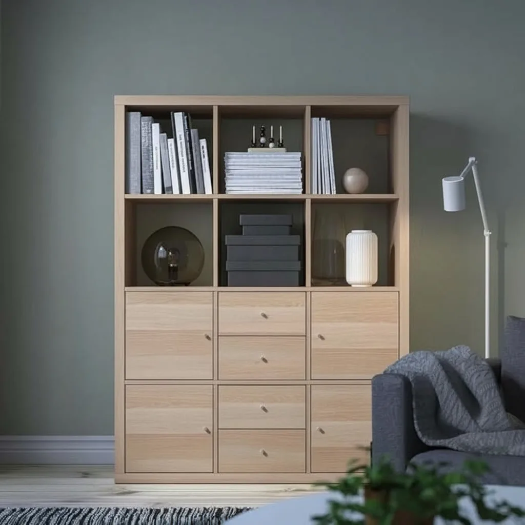 NORDICA 12-Cube Shelving Unit with 4 Door & 2 Drawer Inserts - Image 2