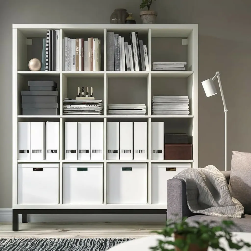 NORDICA Tall 16 Cube Bookcase Shelving With Underframe - Image 6