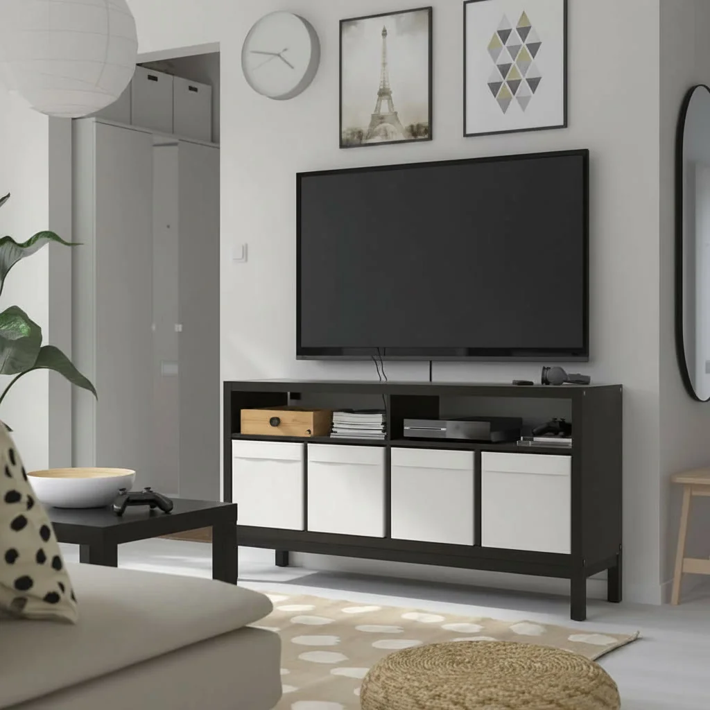 NORDICA TV Unit with Underframe and Open Storage Shelves - Image 5