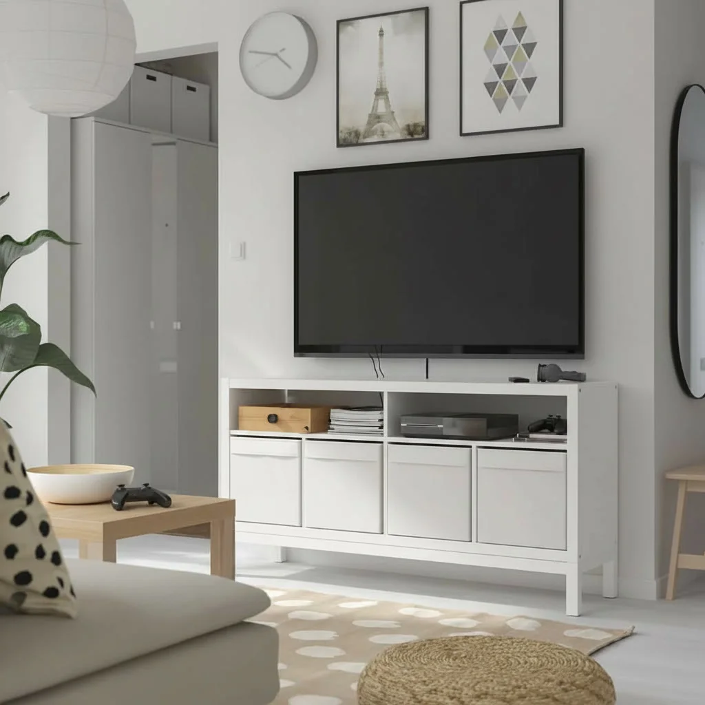 NORDICA TV Unit with Underframe and Open Storage Shelves - Image 9