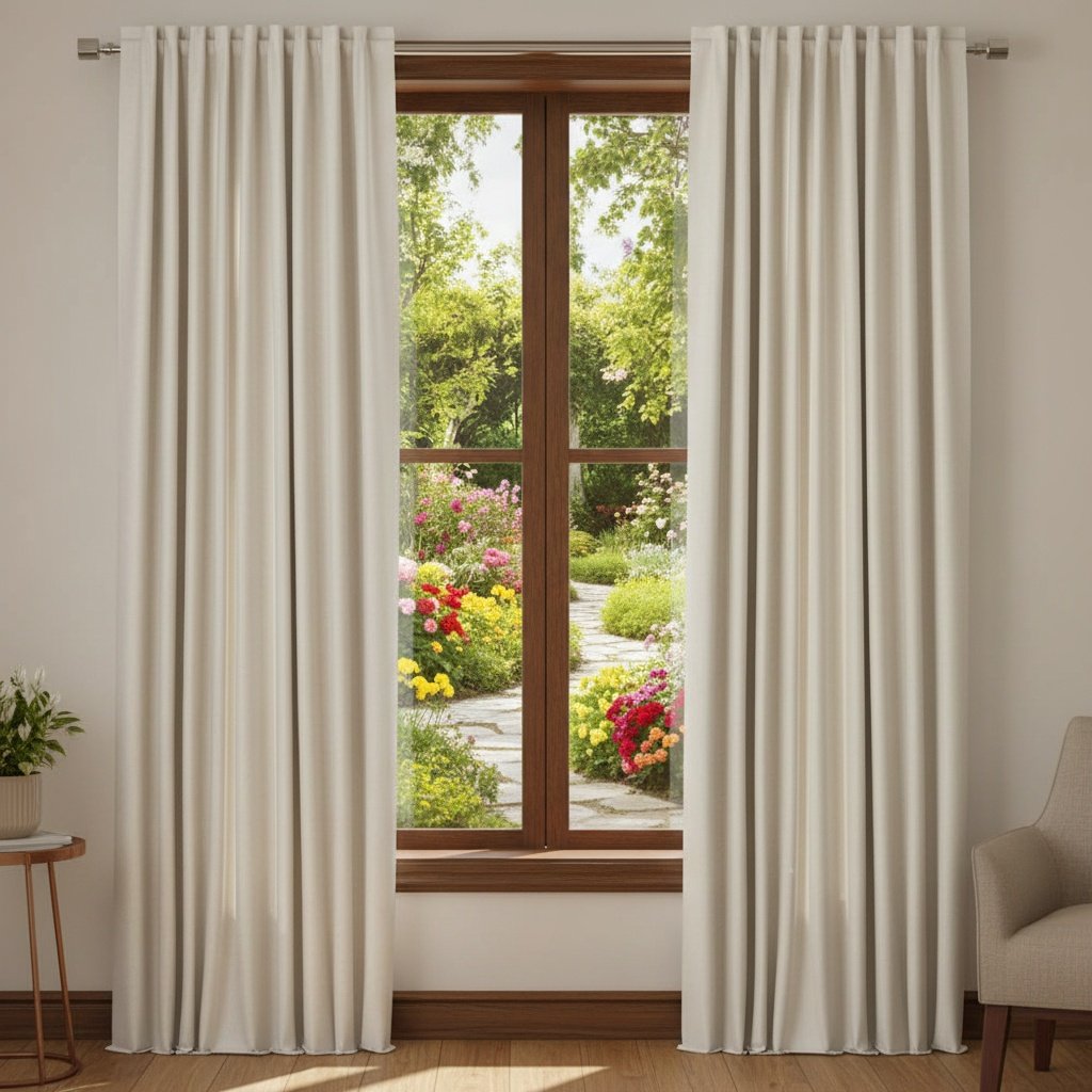 VILBOR Polyester Room Darkening Pleated Curtains - Image 4
