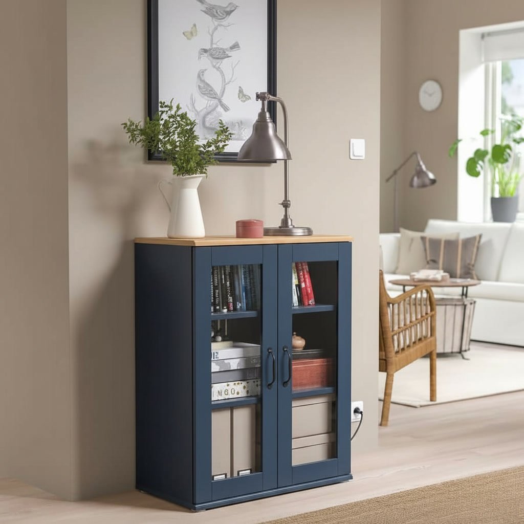 SKRUVIK Glass Display Storage Cabinet - Image 2