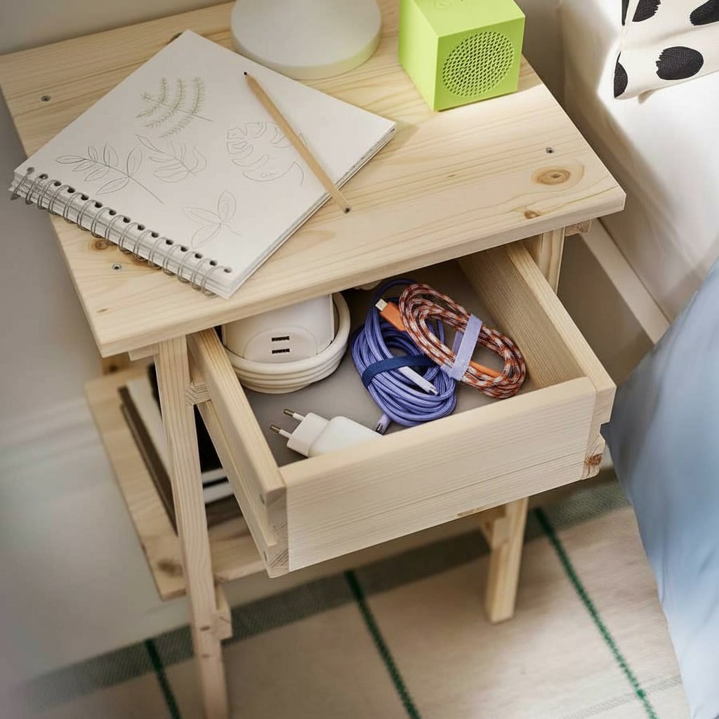 KRONVIK Pine Bedside Table - Image 2