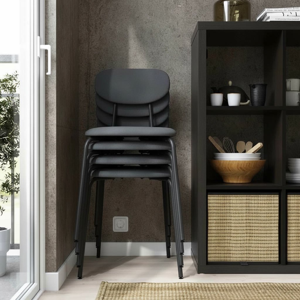 SANDORA Upholstered Steel Dining Chair - Image 4