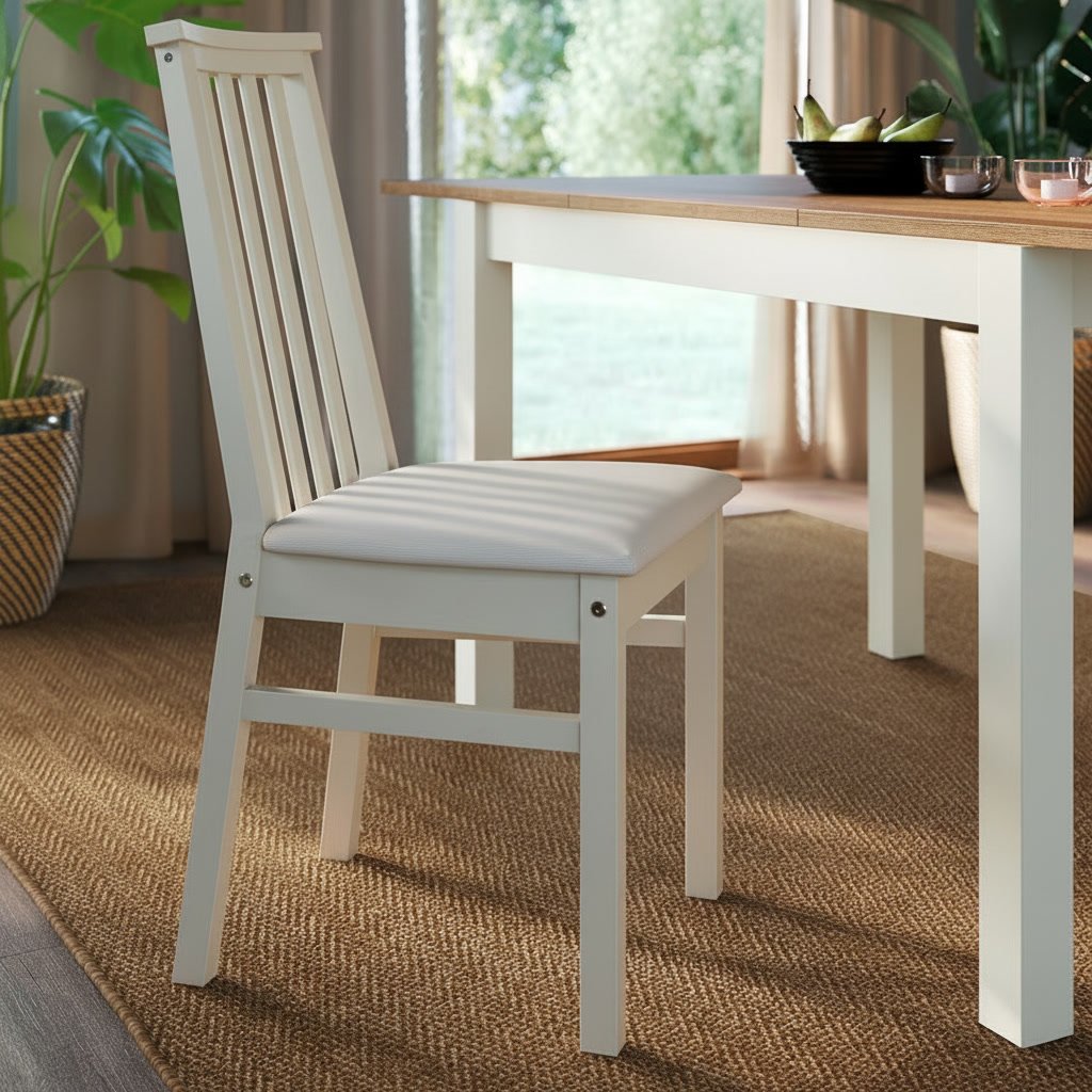 ALVORA Upholstered Slatted Back Dining Chair - Image 2