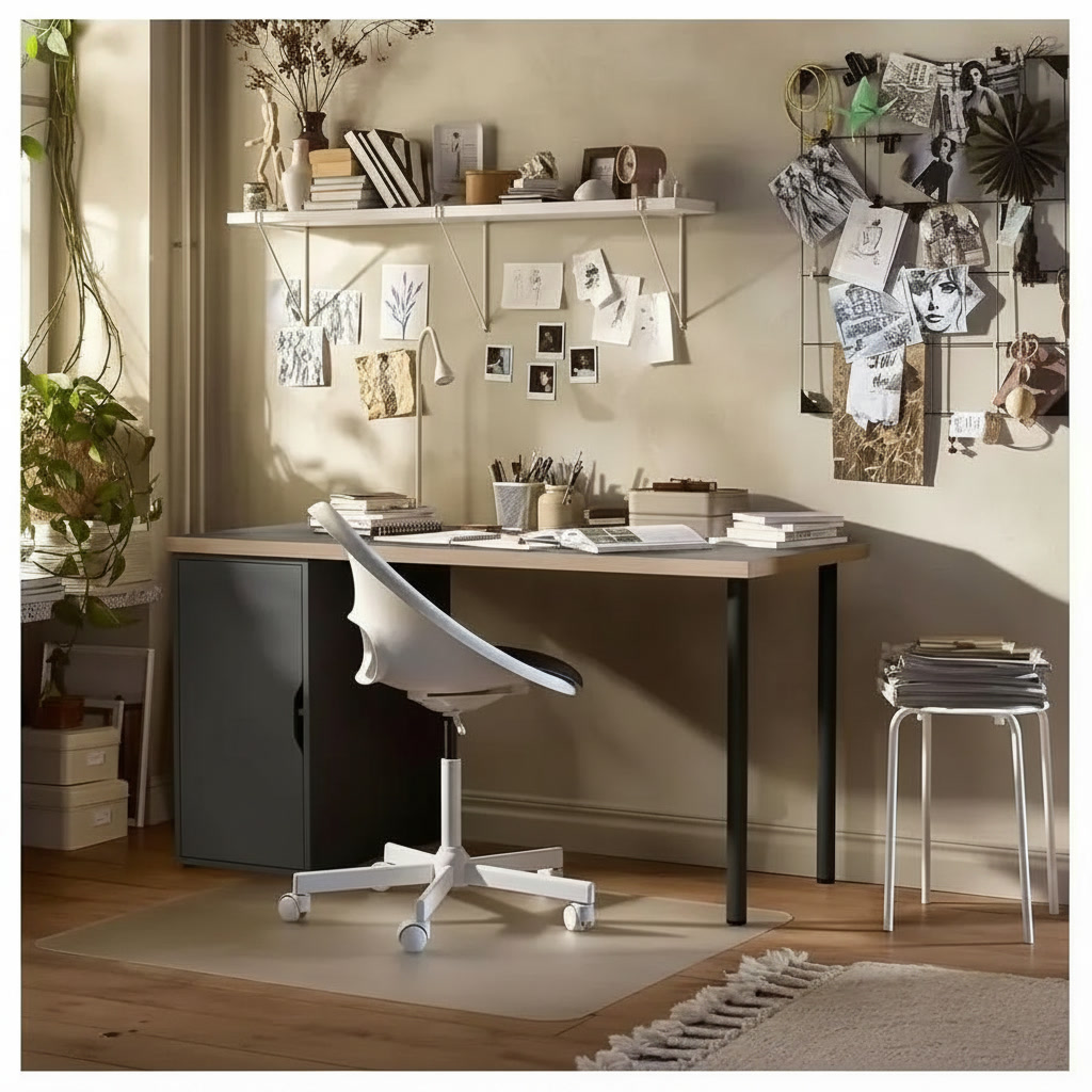 KAPTORA/ALVEX Desk with Storage Units & Loreget/Malskor Swivel Chair - Image 2