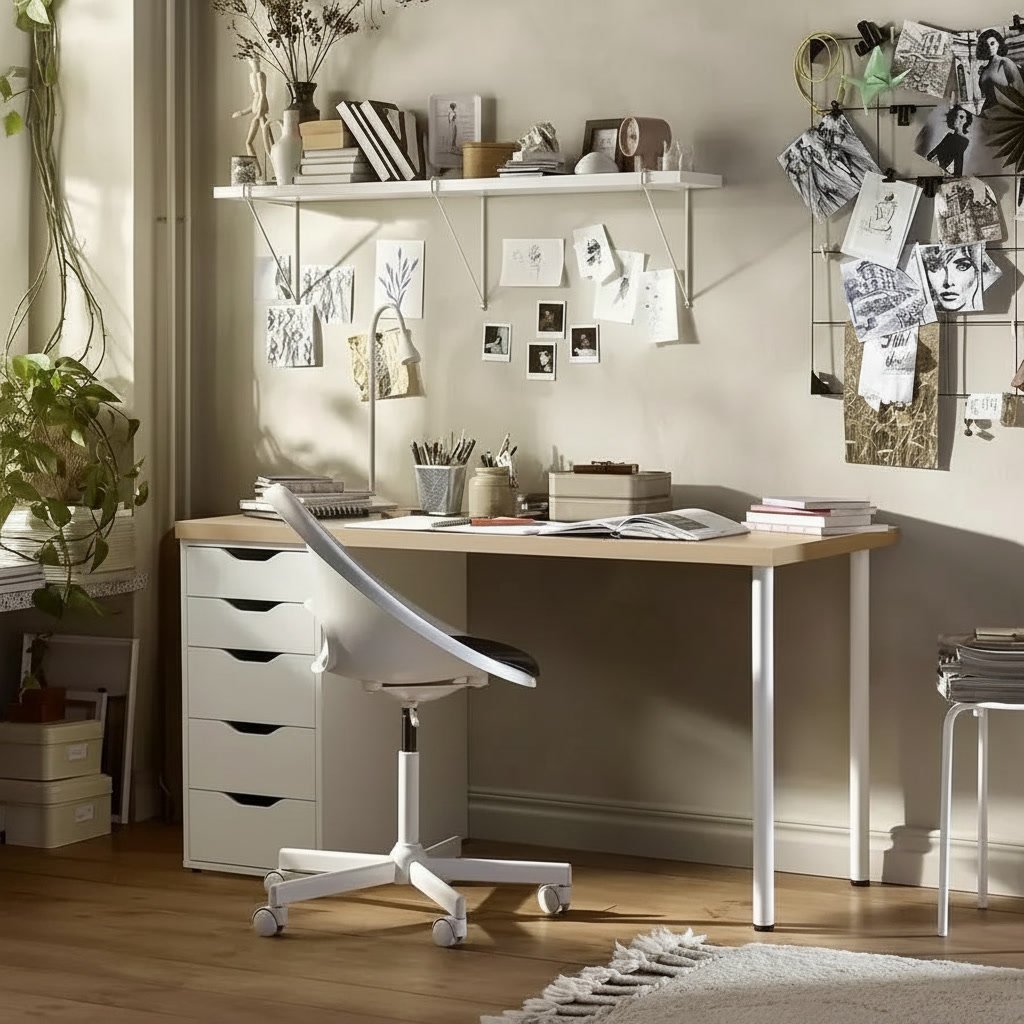 KAPTORA/ALVEX 5-Drawer Desk & Loreget/Malskor Chair - Image 5