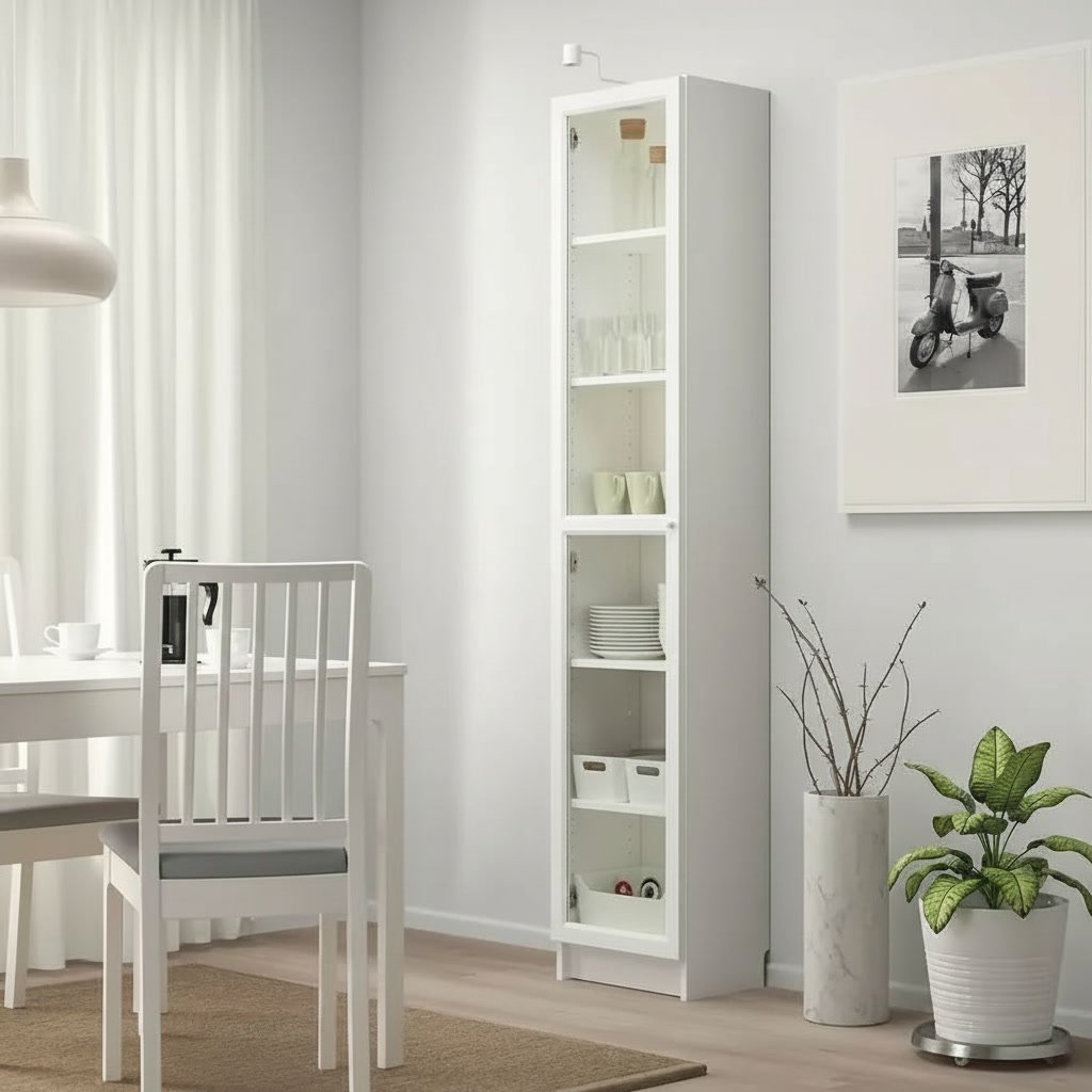 BRIXTON Tall Glass Door Wooden Bookcase - Image 2