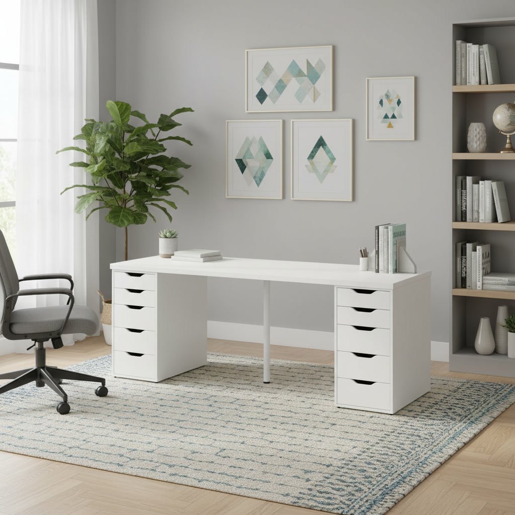 KAPTORA/ALVEX Double Pedestal Desk With LANGFALL Chair - Image 3