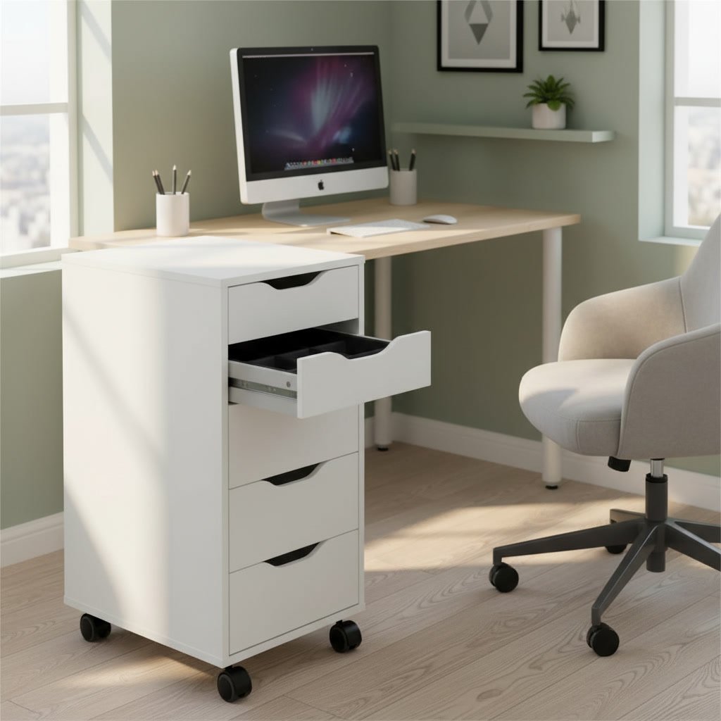 ALVEX 5-Drawer Rolling Workstation Chest - Image 2