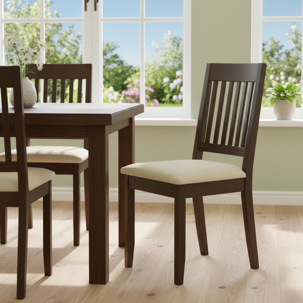 NASVIK Upholstered Slatted Back Dining Chair - Image 2