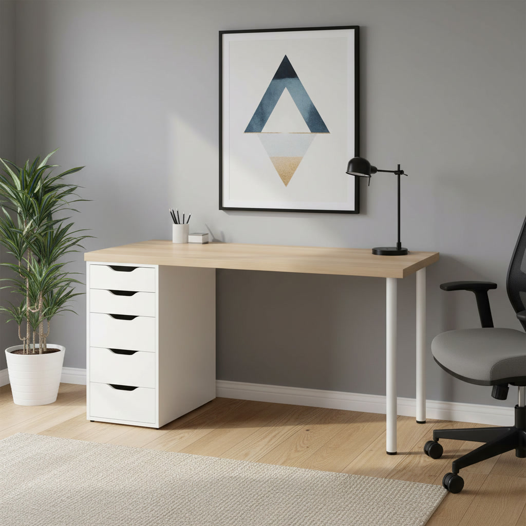 KAPTORA/ALVEX 5-Drawer Desk - Image 3